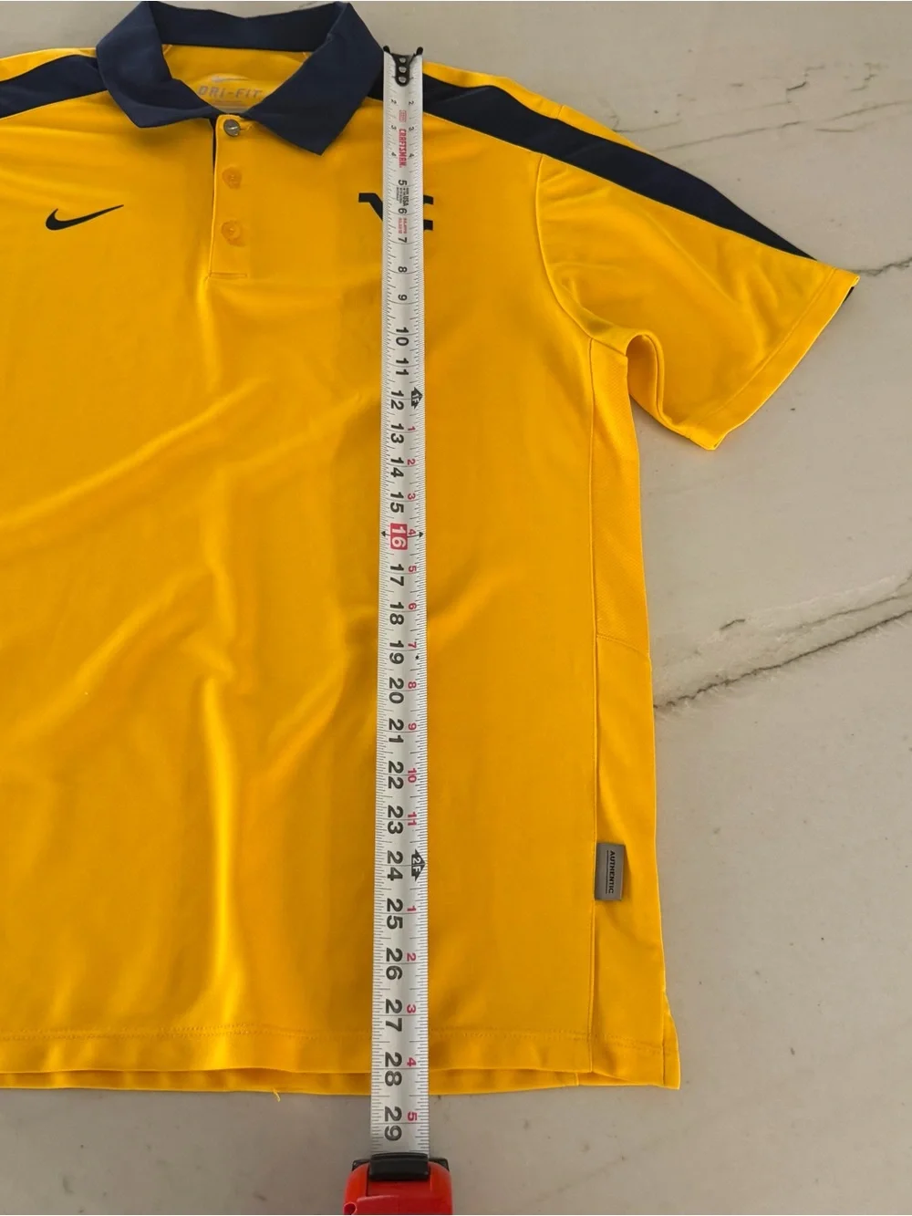 WVU Nike Golf Polo Medium West Virginia Mountaineers Big 12 Yellow